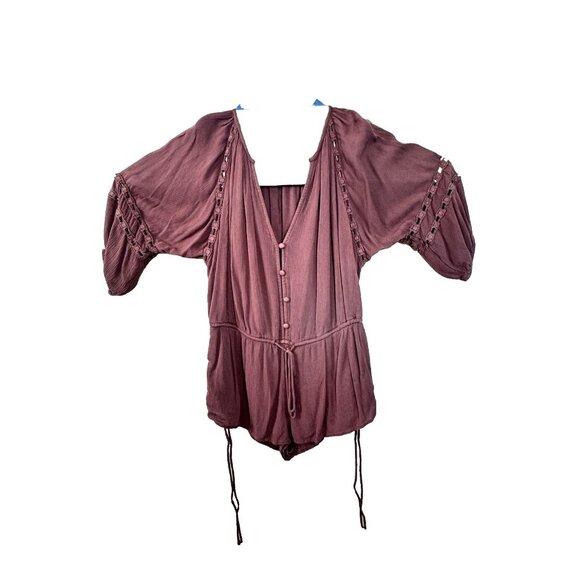 Urban Outfitters Brown Romper S Boho Chic Summer Festival Earthy soft grunge - Picture 3 of 7